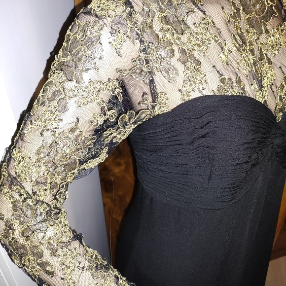 Stunning Vintage Black&Gold Gown - Picture 14 of 16